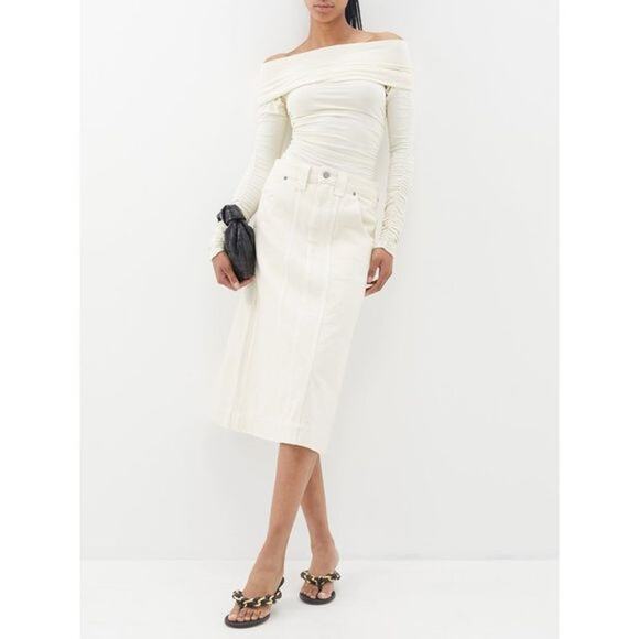 Khaite Caroline Midi Skirt Size 26 - Picture 1 of 11
